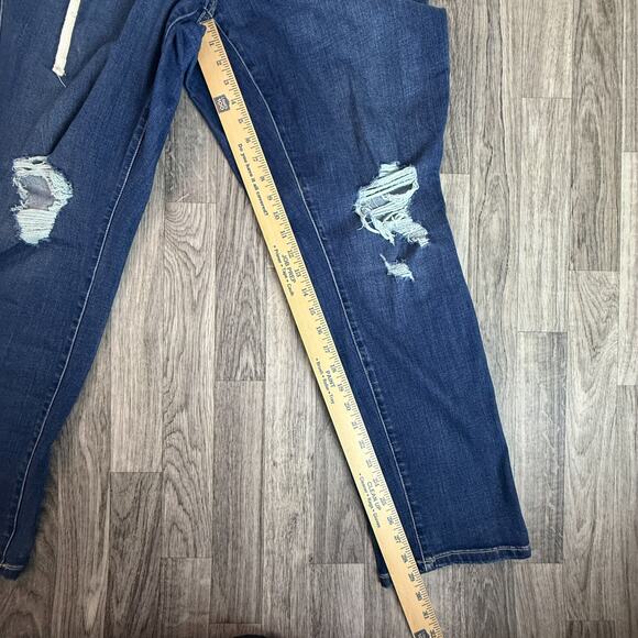 Torrid Feel The Fit 2R Distressed Jogger Jeans Blue Elastic Waist Denim Pants - Picture 5 of 7